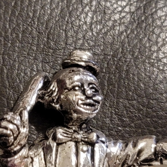 Clown clock silver tone Clown With Bat - Picture 4 of 6